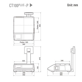 Весы с принтером CT (100 PLUS-15P) CAS